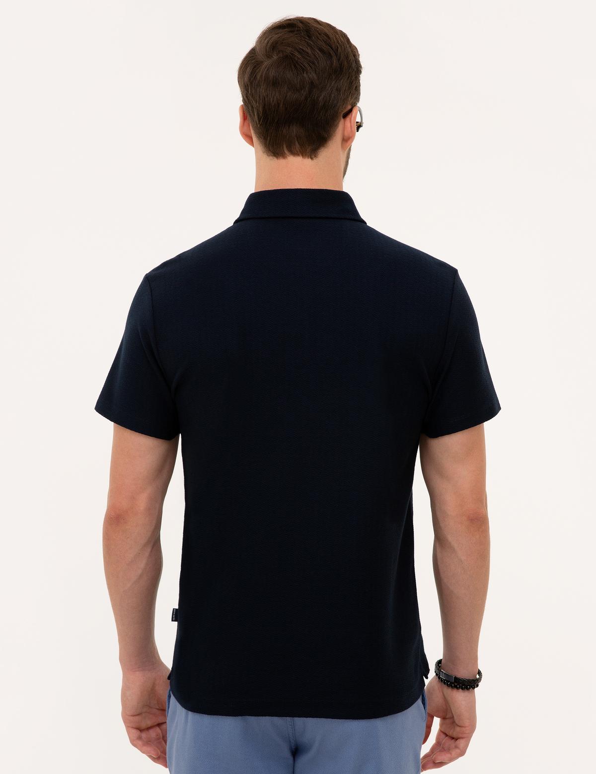 Lacivert Slim Fit Polo Yaka Tişört - 50220079038