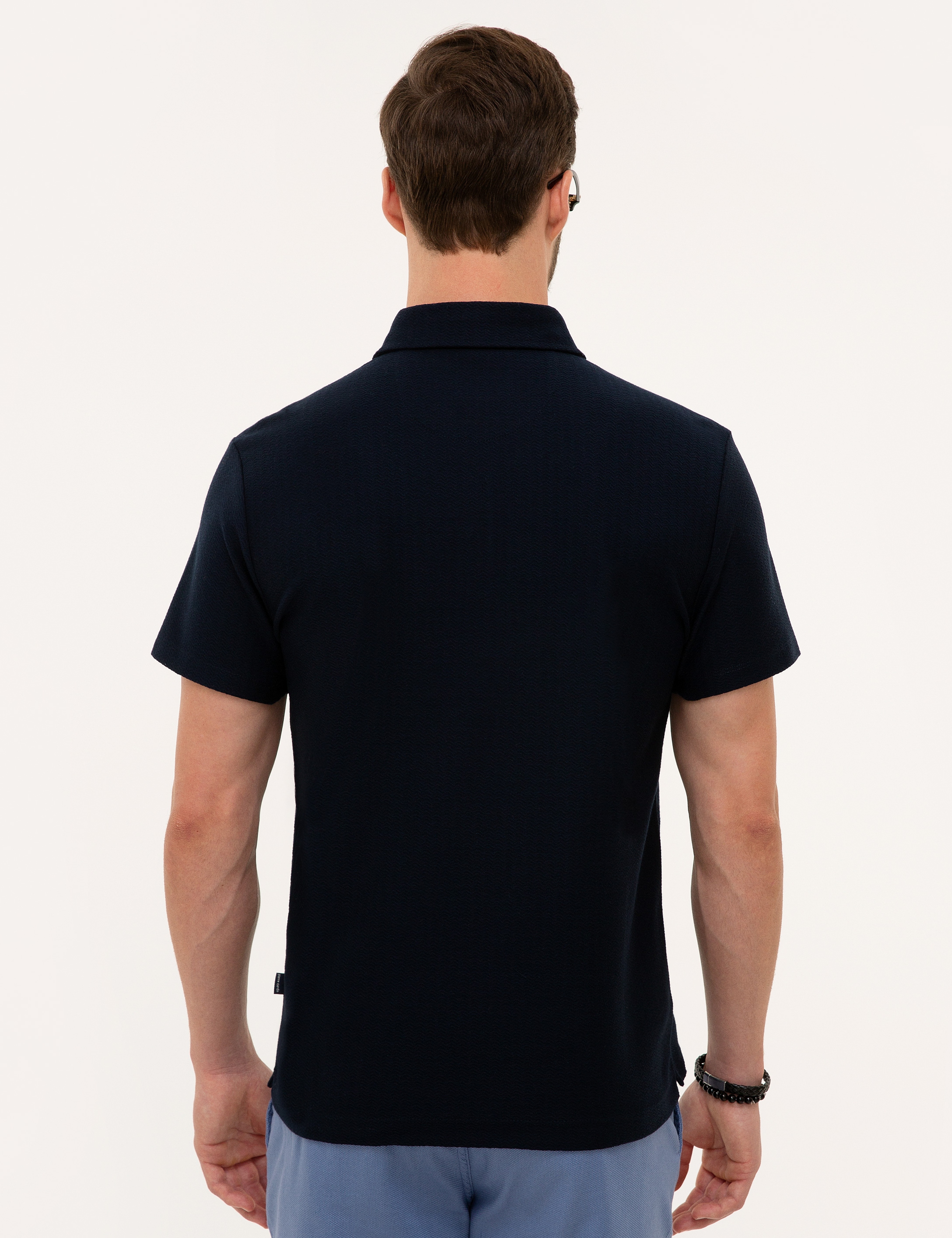 Lacivert Slim Fit Polo Yaka Tişört