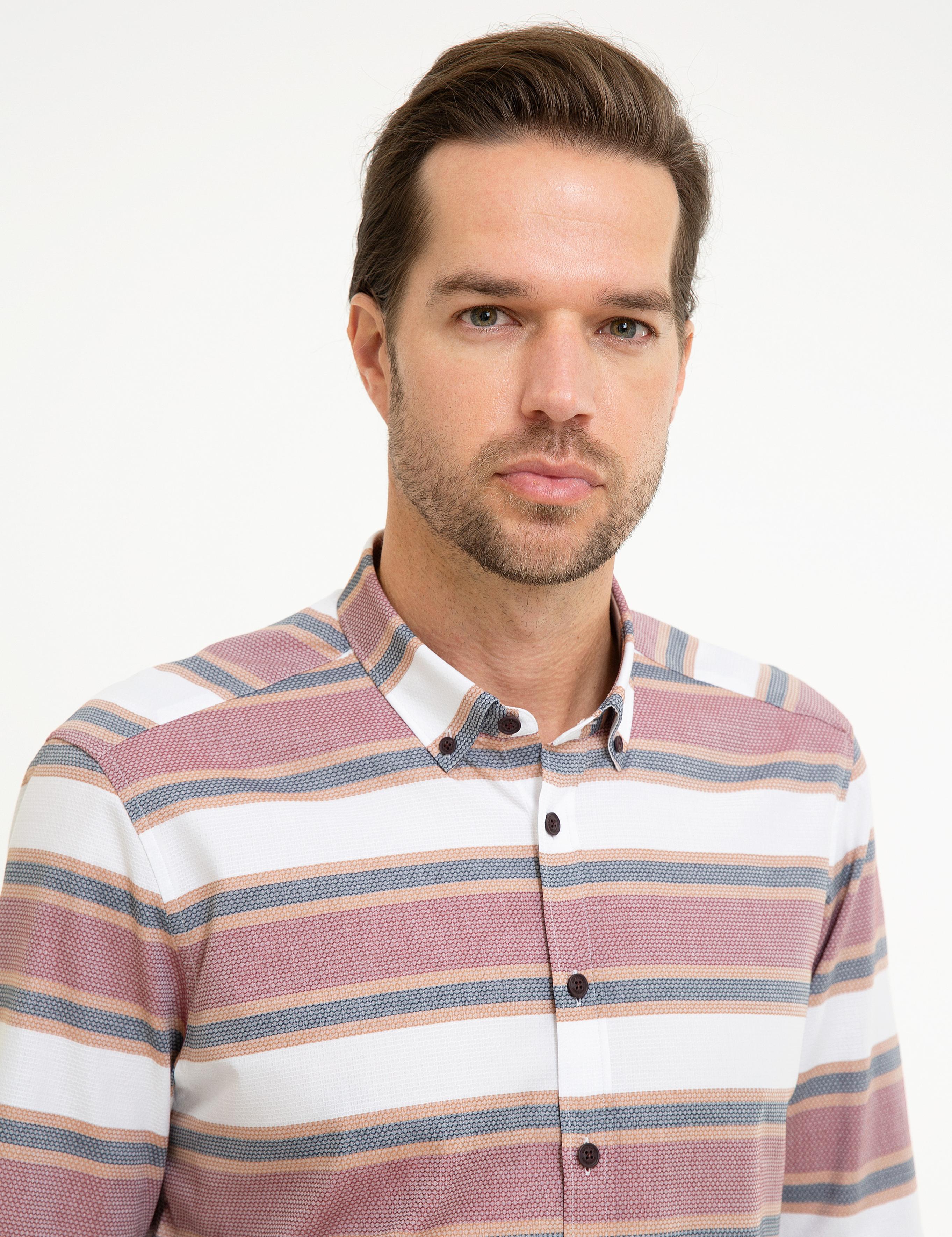 Bordo Slim Fit Gömlek