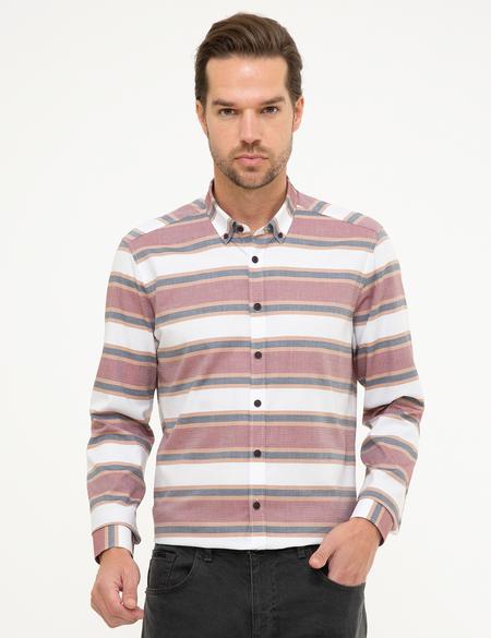 Bordo Slim Fit Gömlek - 50219468008