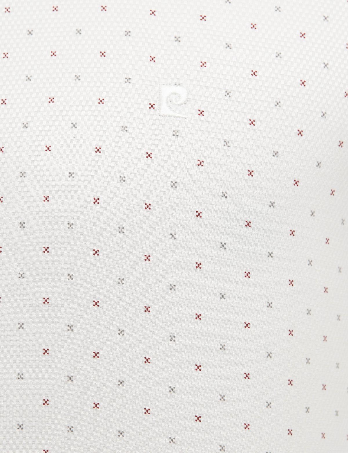 Bordo Detaylı Beyaz Slim Fit Gömlek - 50219471010