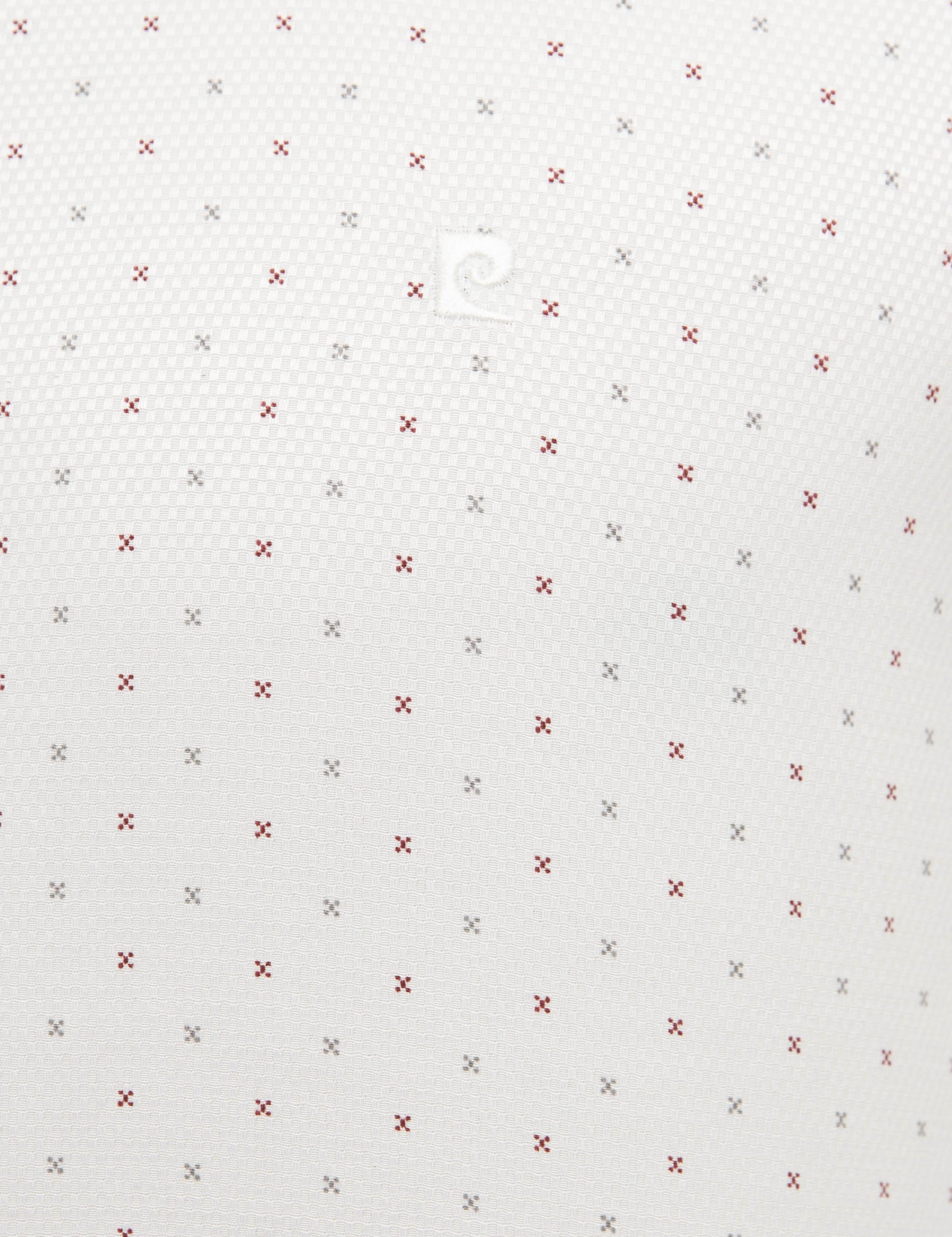 Bordo Detaylı Beyaz Slim Fit Gömlek