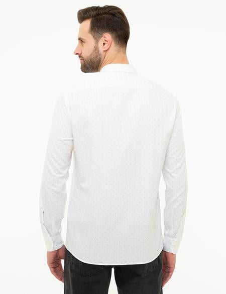 Bej Slim Fit Uzun Kollu Gömlek - 50219471001