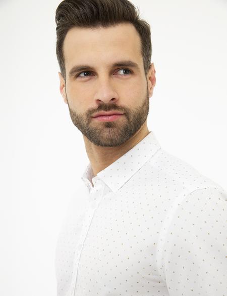 Bej Slim Fit Uzun Kollu Gömlek - 50219471001