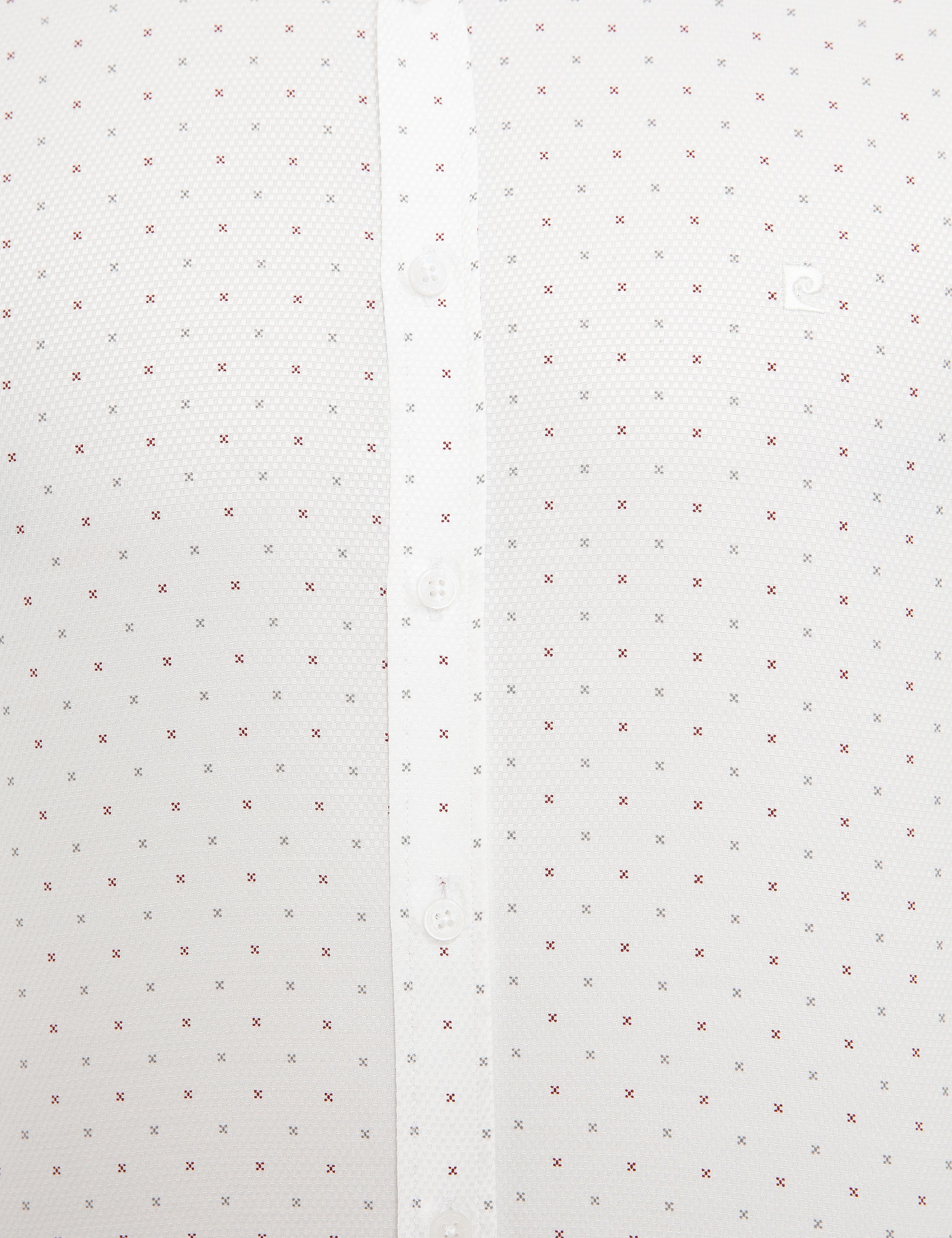 Bordo Detaylı Beyaz Slim Fit Gömlek