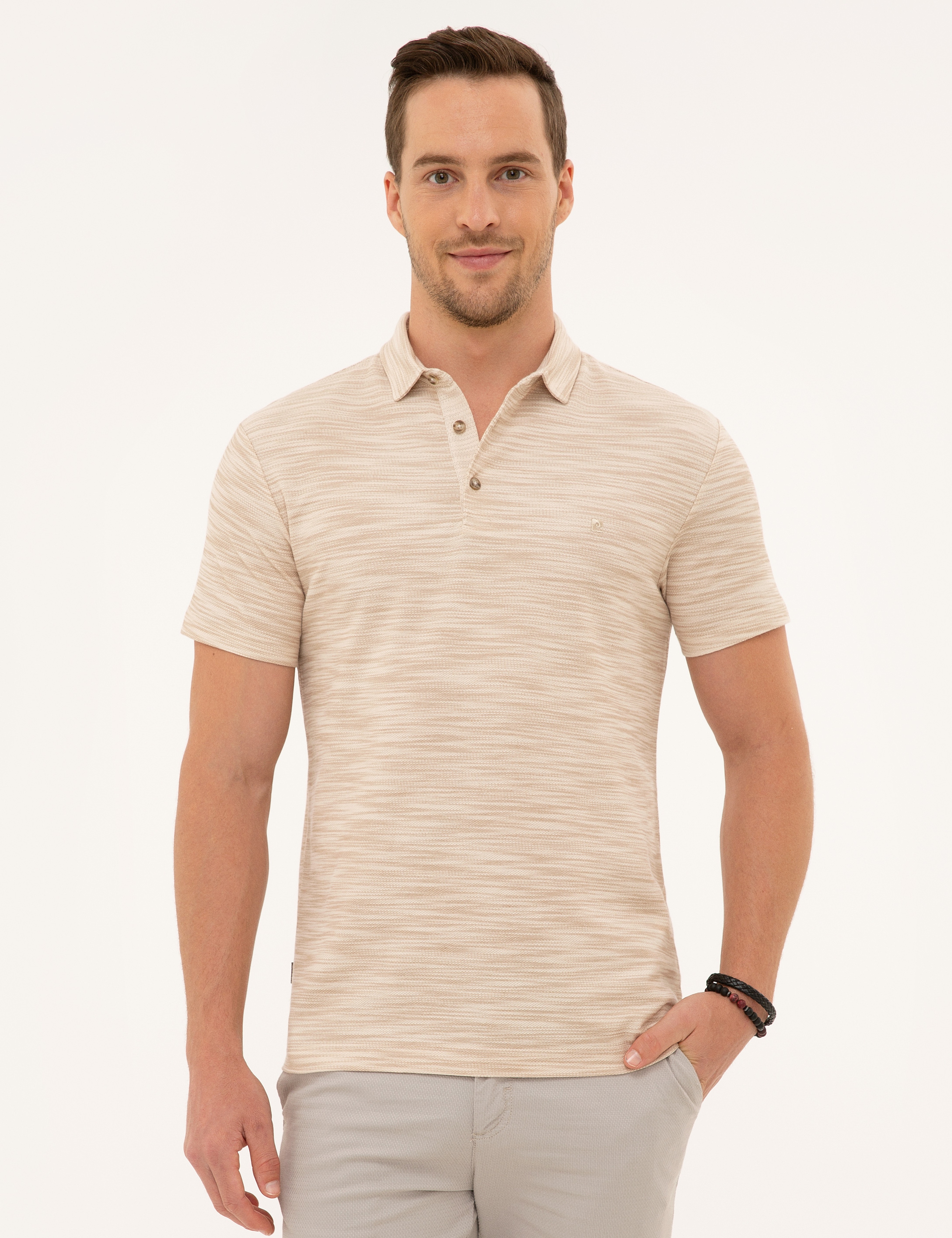 Hardal Slim Fit Gömlek Yaka Tişört - Image 2