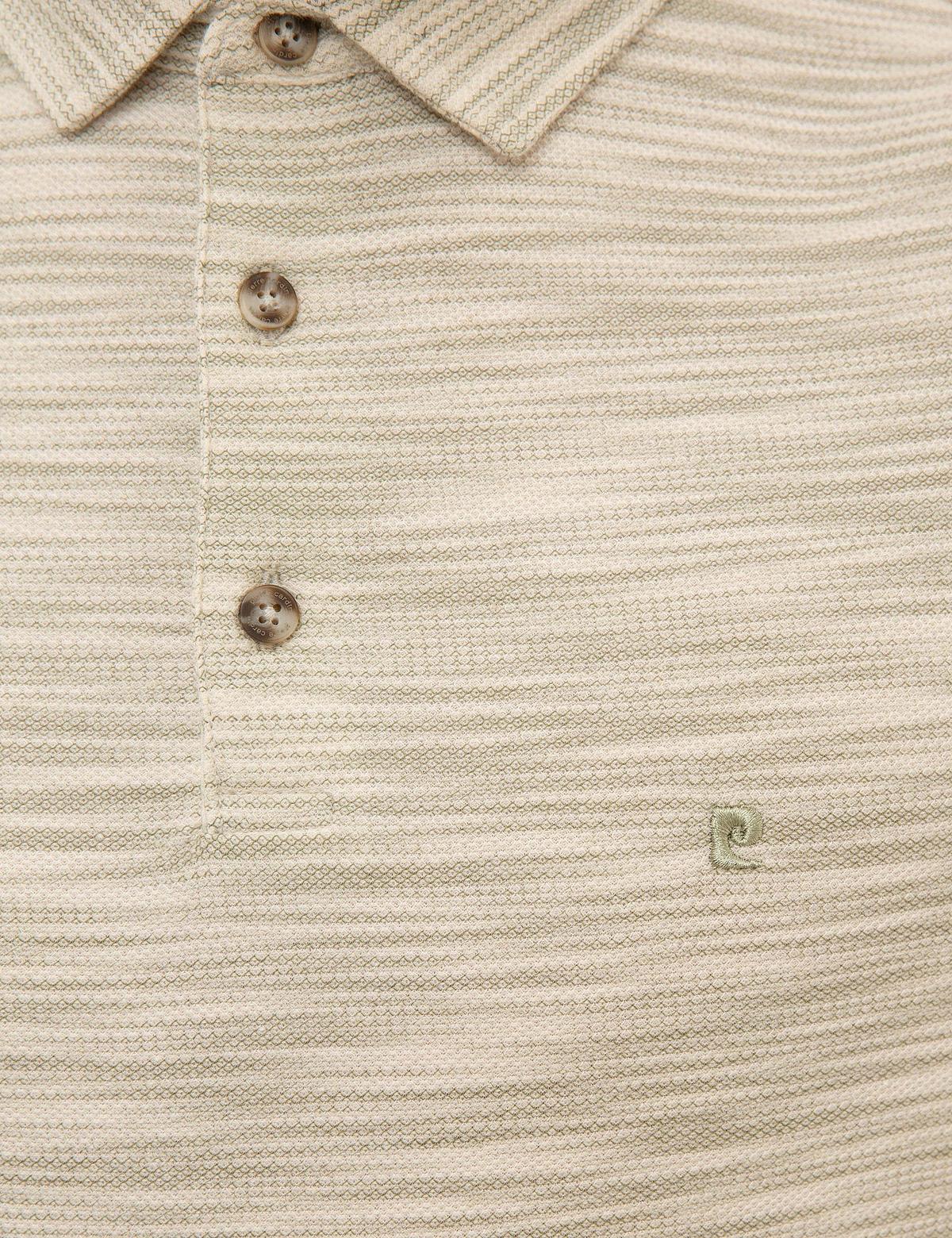 Haki Slim Fit Gömlek Yaka Tişört - 50219495020