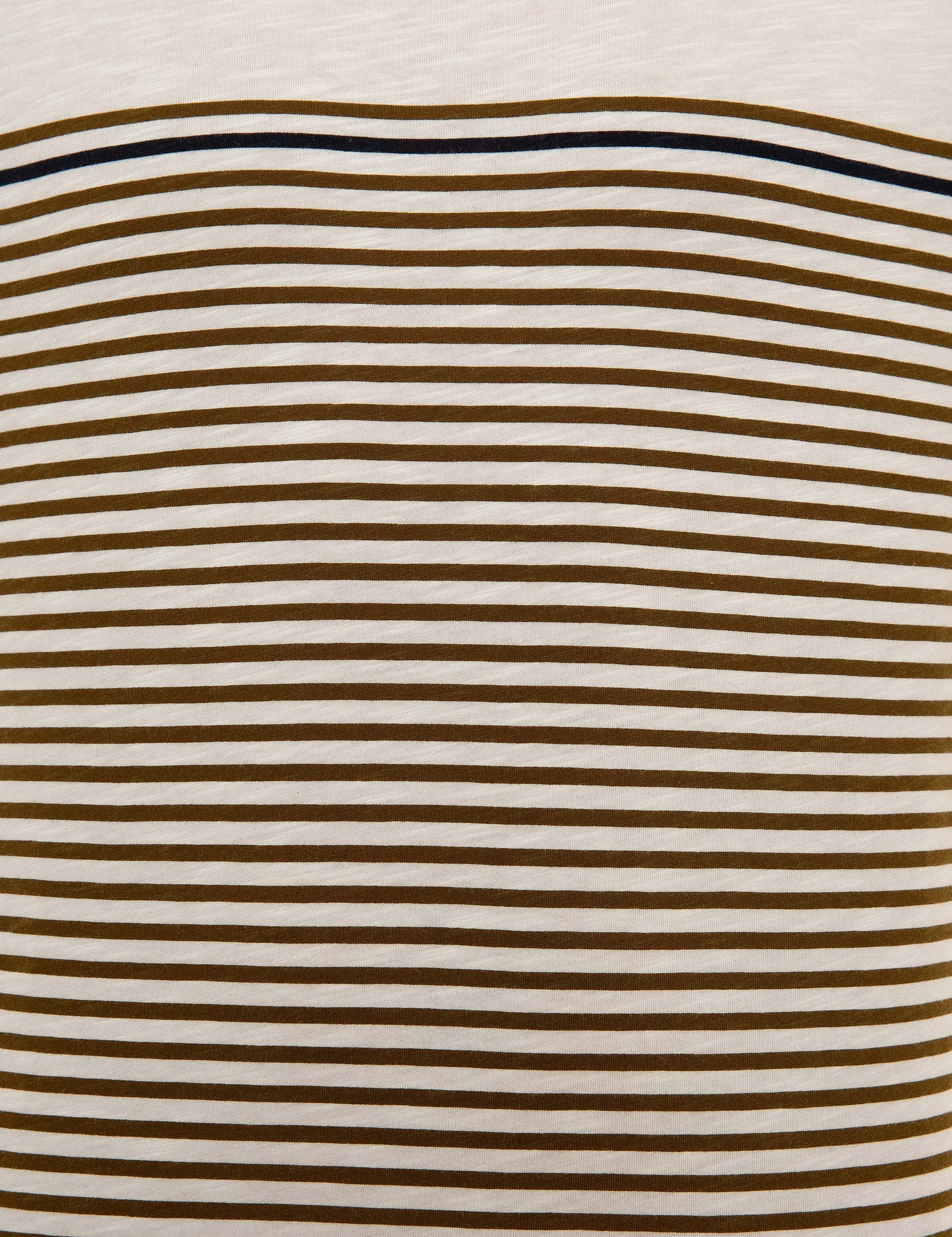 Açık Haki Slim Fit Bisiklet Yaka Tişört