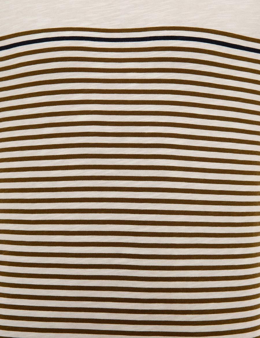 Açık Haki Slim Fit Bisiklet Yaka T-Shirt