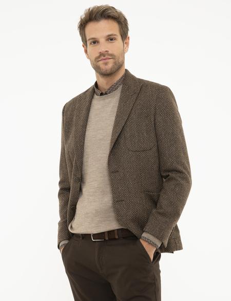 Kahverengi Slim Fit Ceket - 50214598018