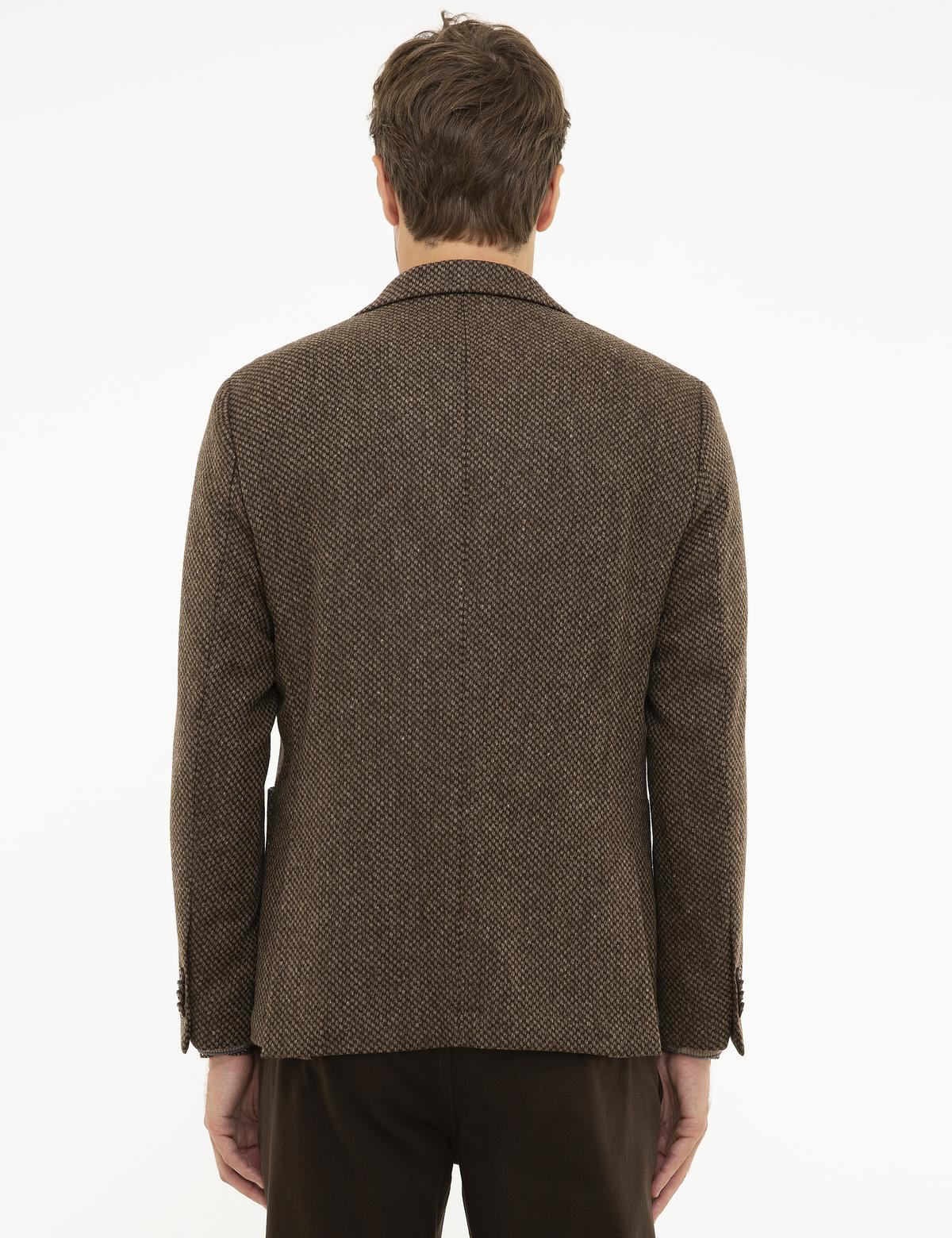 Kahverengi Slim Fit Ceket - 50214598018