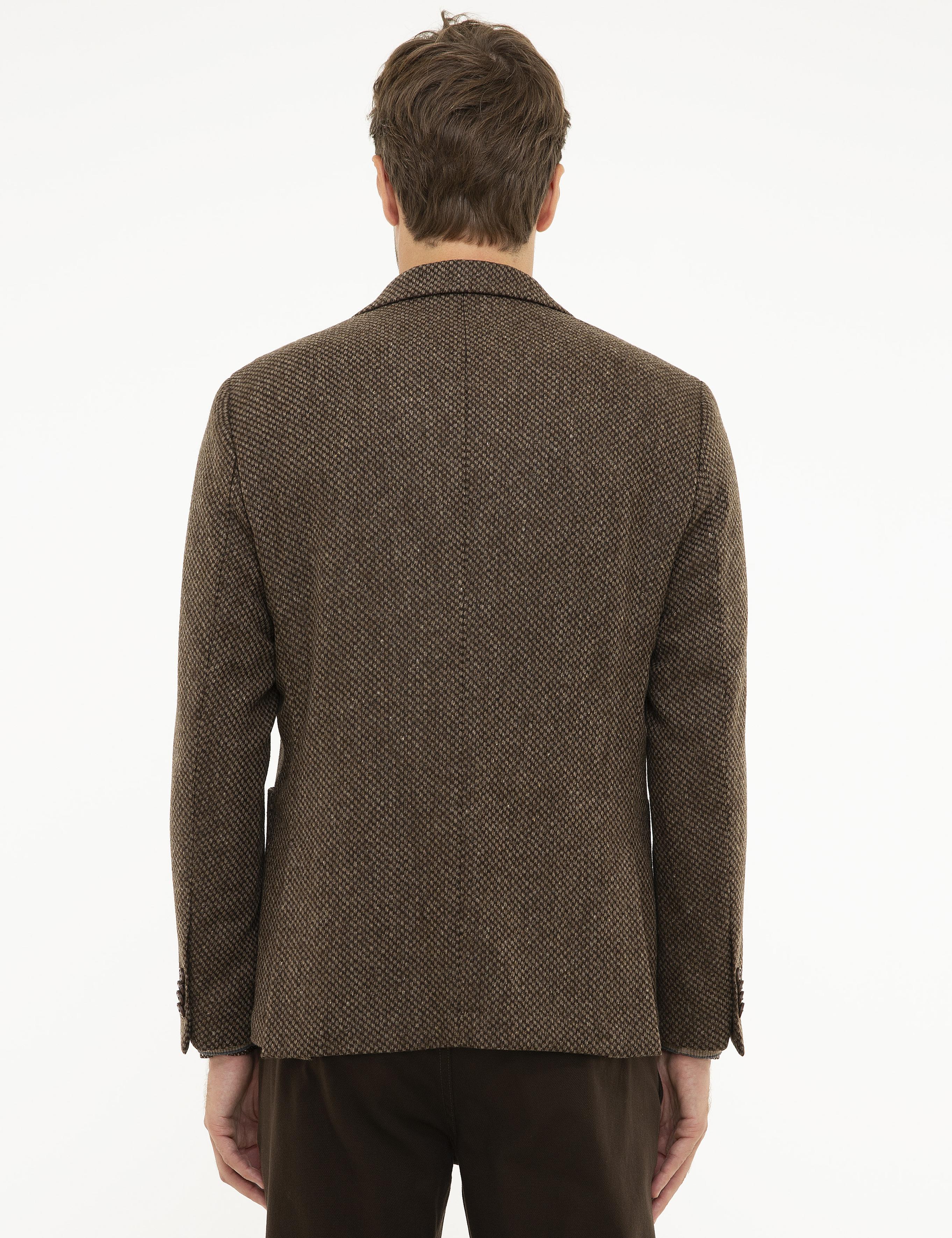 Kahverengi Slim Fit Ceket