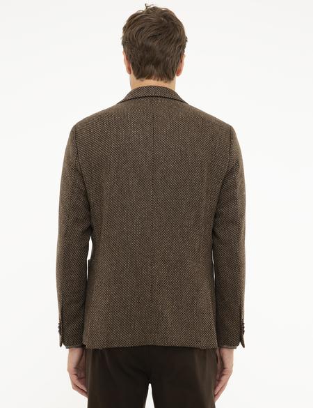 Kahverengi Slim Fit Ceket - 50214598018
