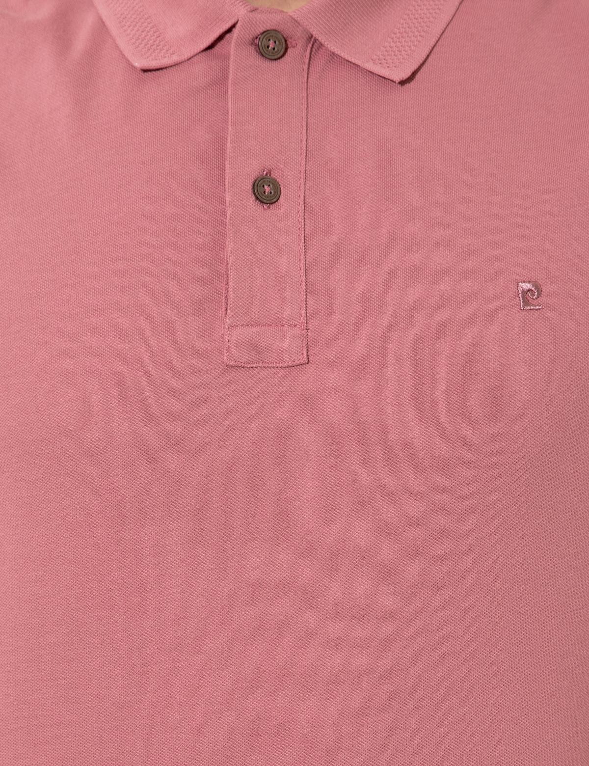 Gül Kurusu Slim Fit Polo Yaka Basic Tişört - 50249878134