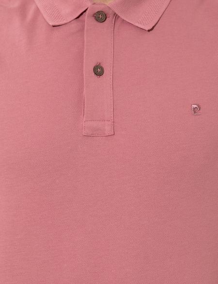 Gül Kurusu Slim Fit Polo Yaka Basic Tişört - 50249878134