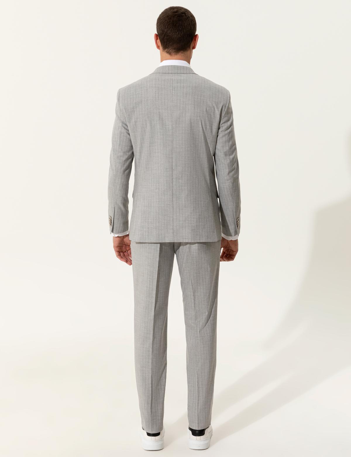 Gri Ex. Slim Fit Takım Elbise - 50248024008