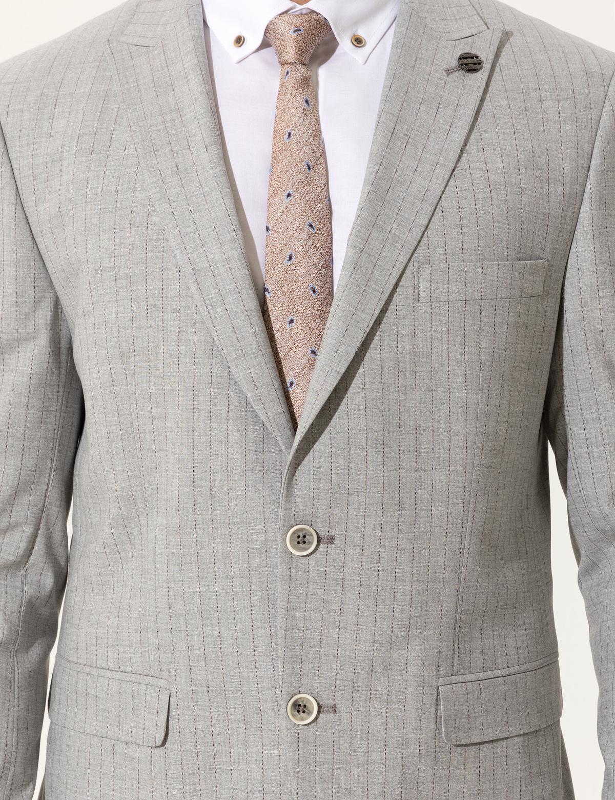 Gri Ex. Slim Fit Takım Elbise - 50248024008