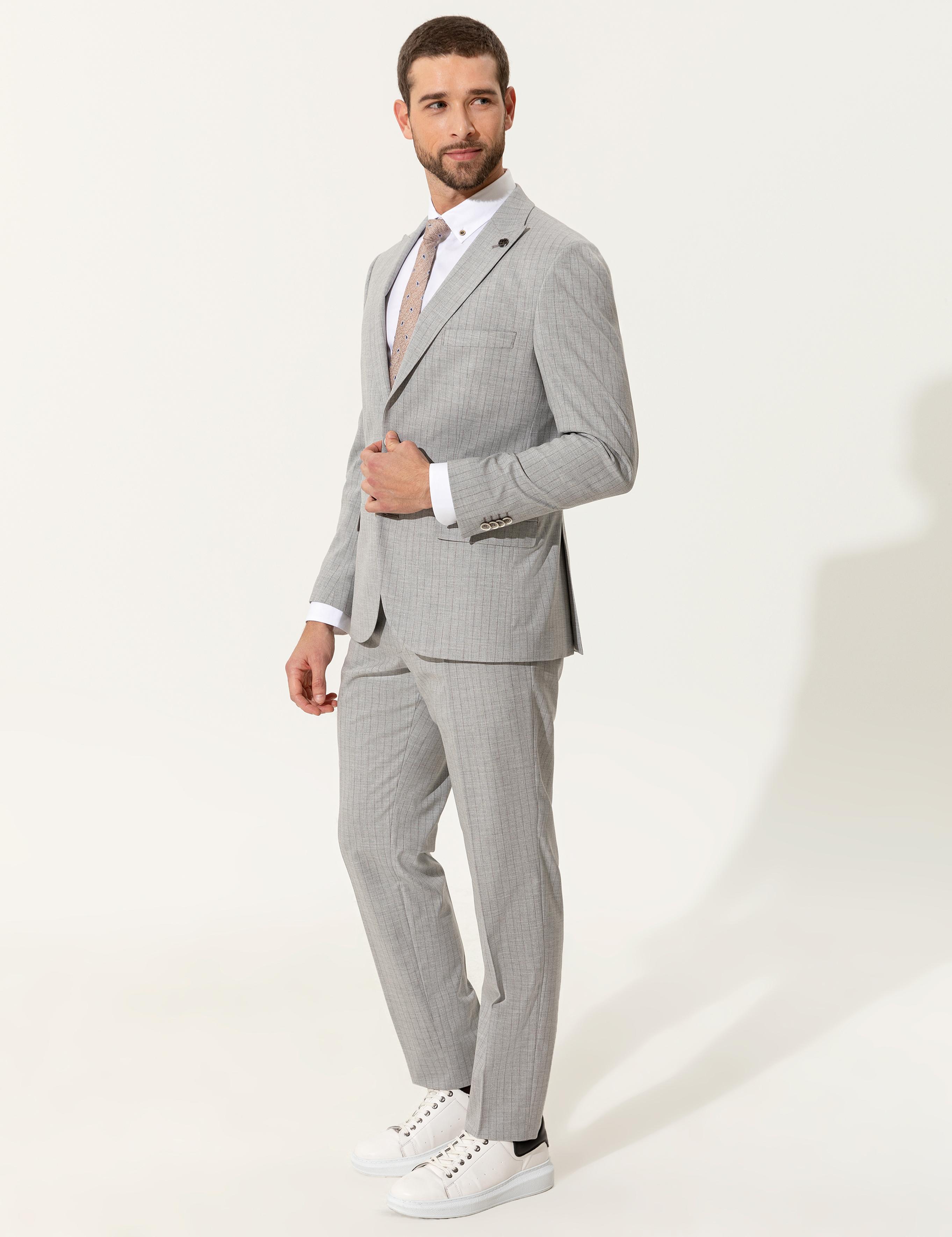 Gri Ex. Slim Fit Takım Elbise