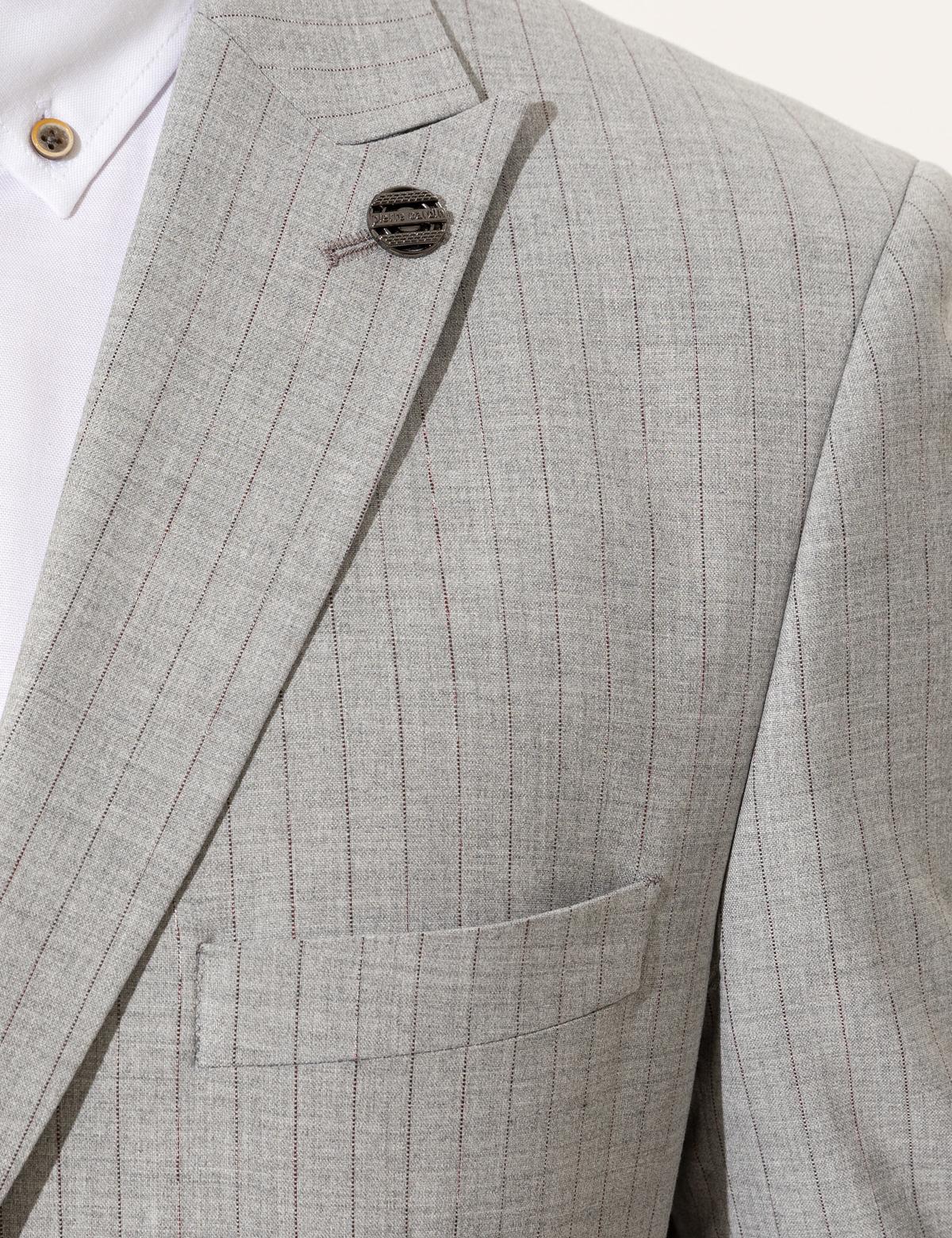 Gri Ex. Slim Fit Takım Elbise - 50248024008