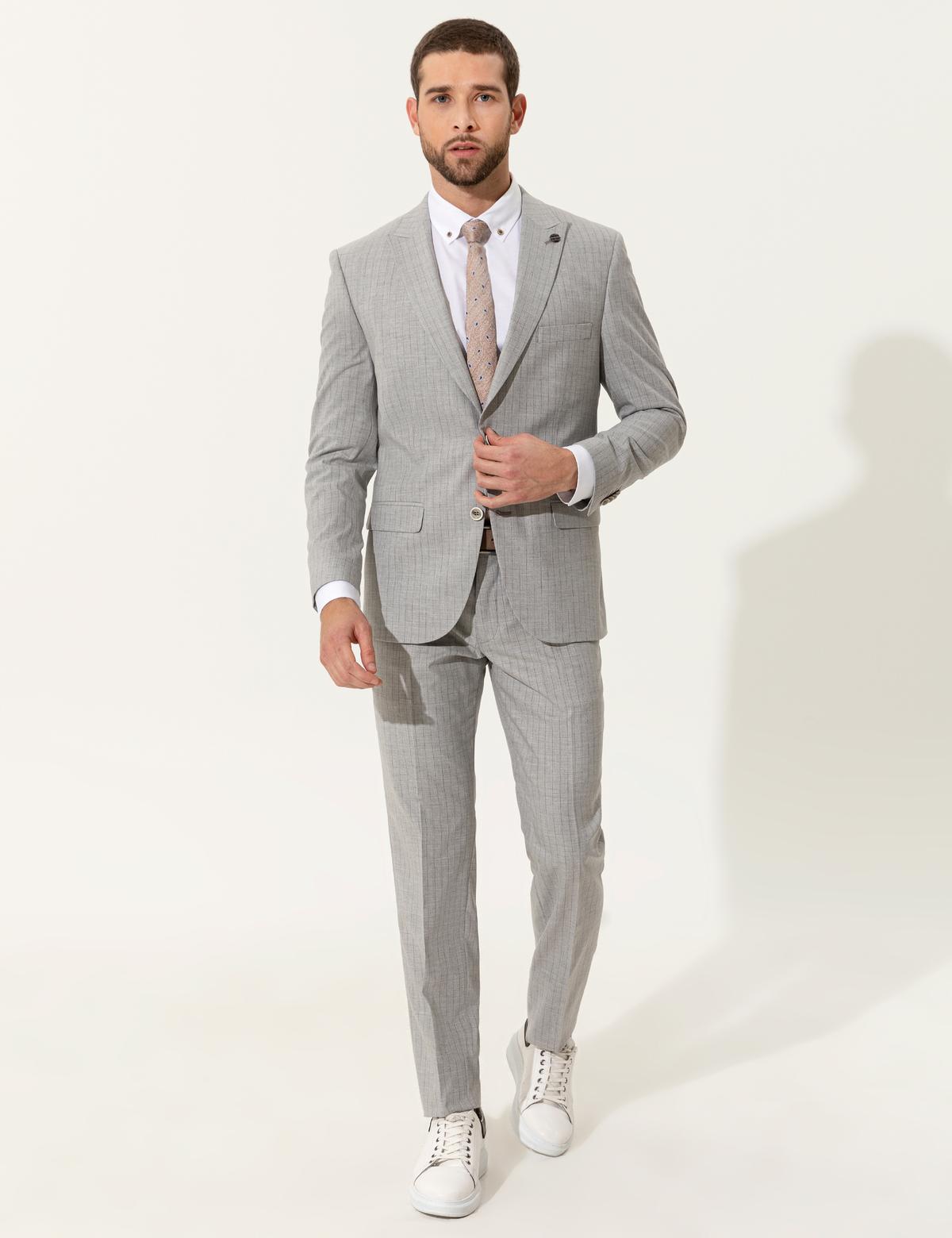 Gri Ex. Slim Fit Takım Elbise