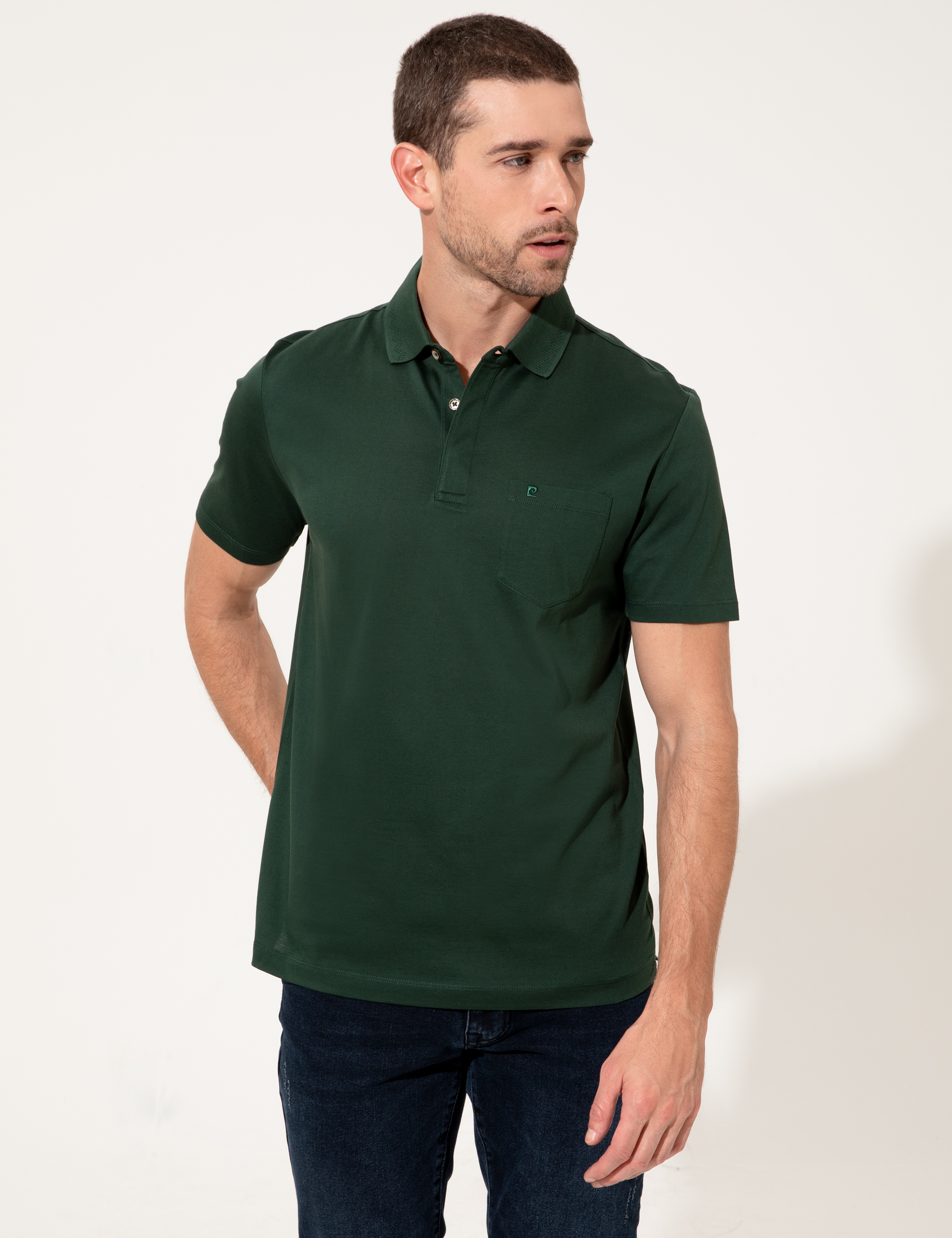 Koyu Yeşil Regular Fit Basic Tişört - Image 4