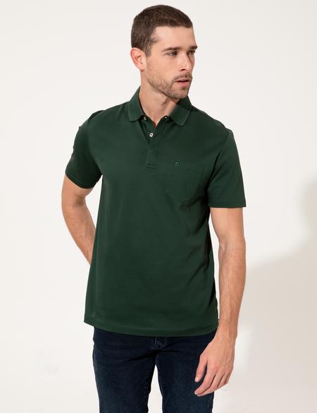 Koyu Yeşil Regular Fit Basic Tişört - 50232381173