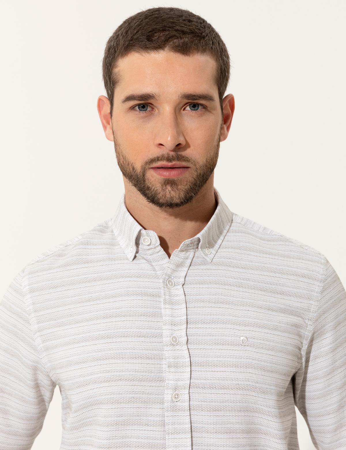 Haki Slim Fit Uzun Kollu Gömlek - 50247126025