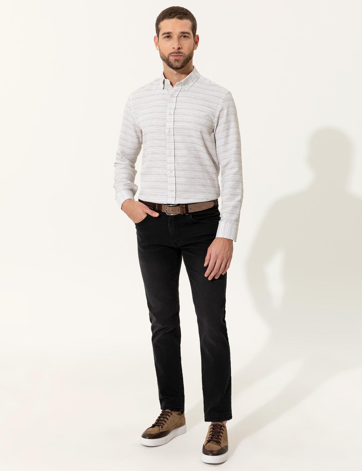 Haki Slim Fit Uzun Kollu Gömlek - 50247126025