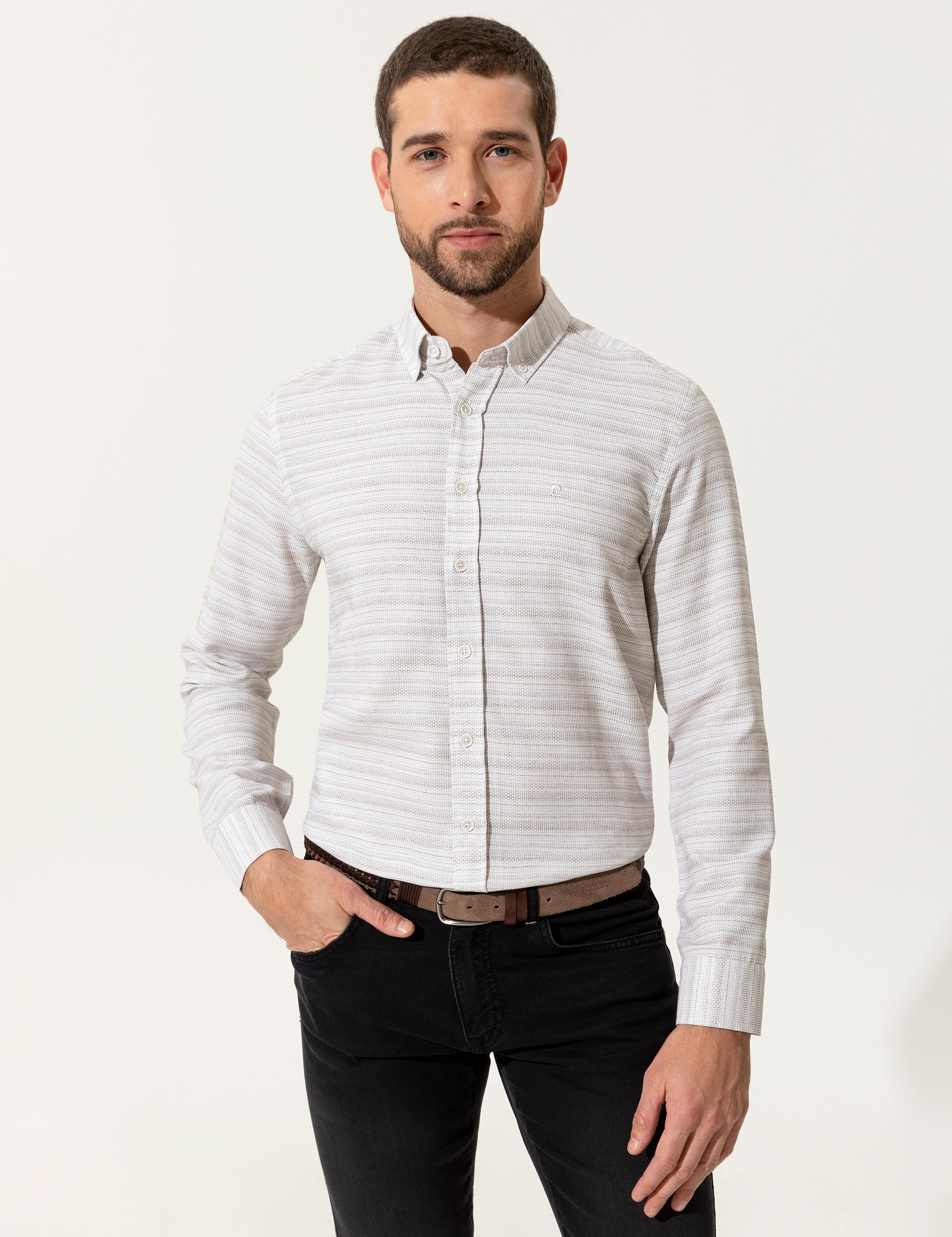 Haki Slim Fit Uzun Kollu Gömlek