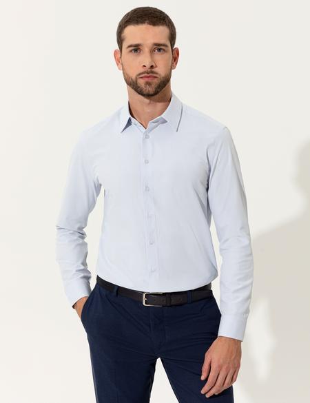 Açık Mavi Slim Fit Uzun Kollu Gömlek - 50247982001