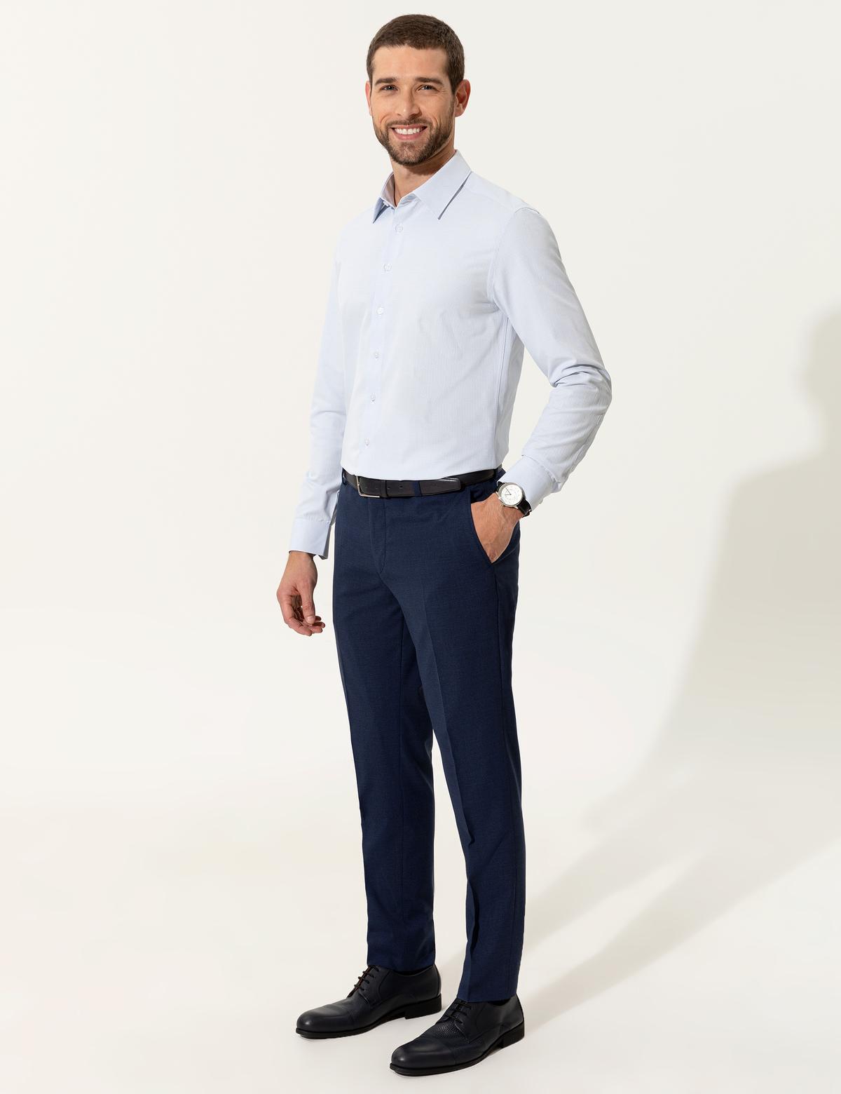 Açık Mavi Slim Fit Uzun Kollu Gömlek - 50247982001