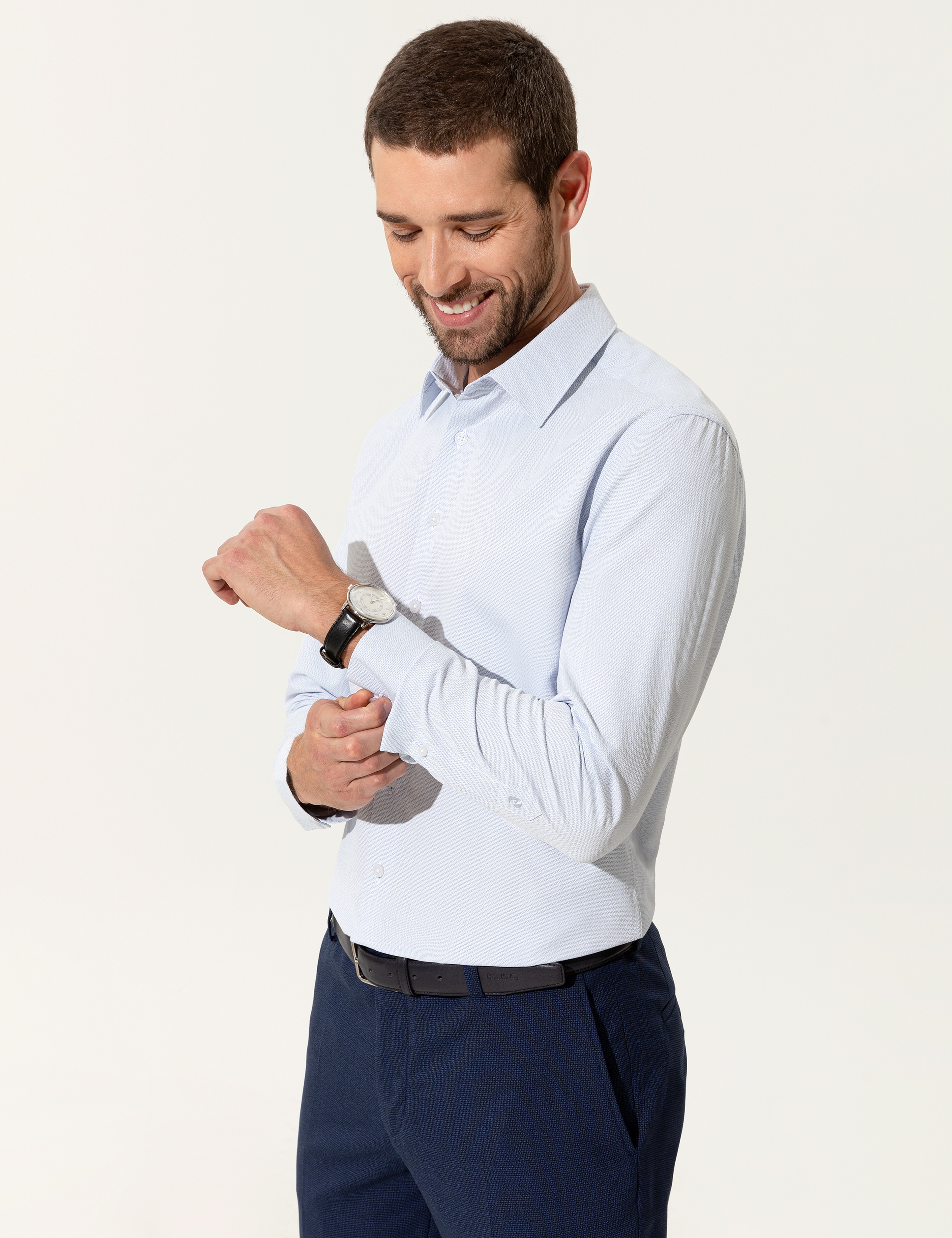 Açık Mavi Slim Fit Uzun Kollu Gömlek