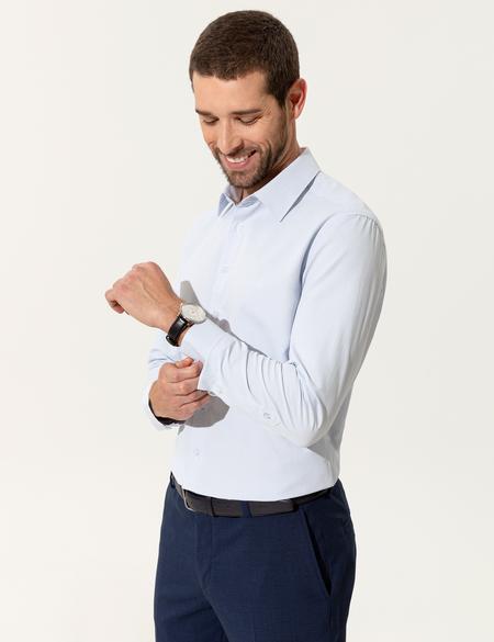 Açık Mavi Slim Fit Uzun Kollu Gömlek - 50247982001