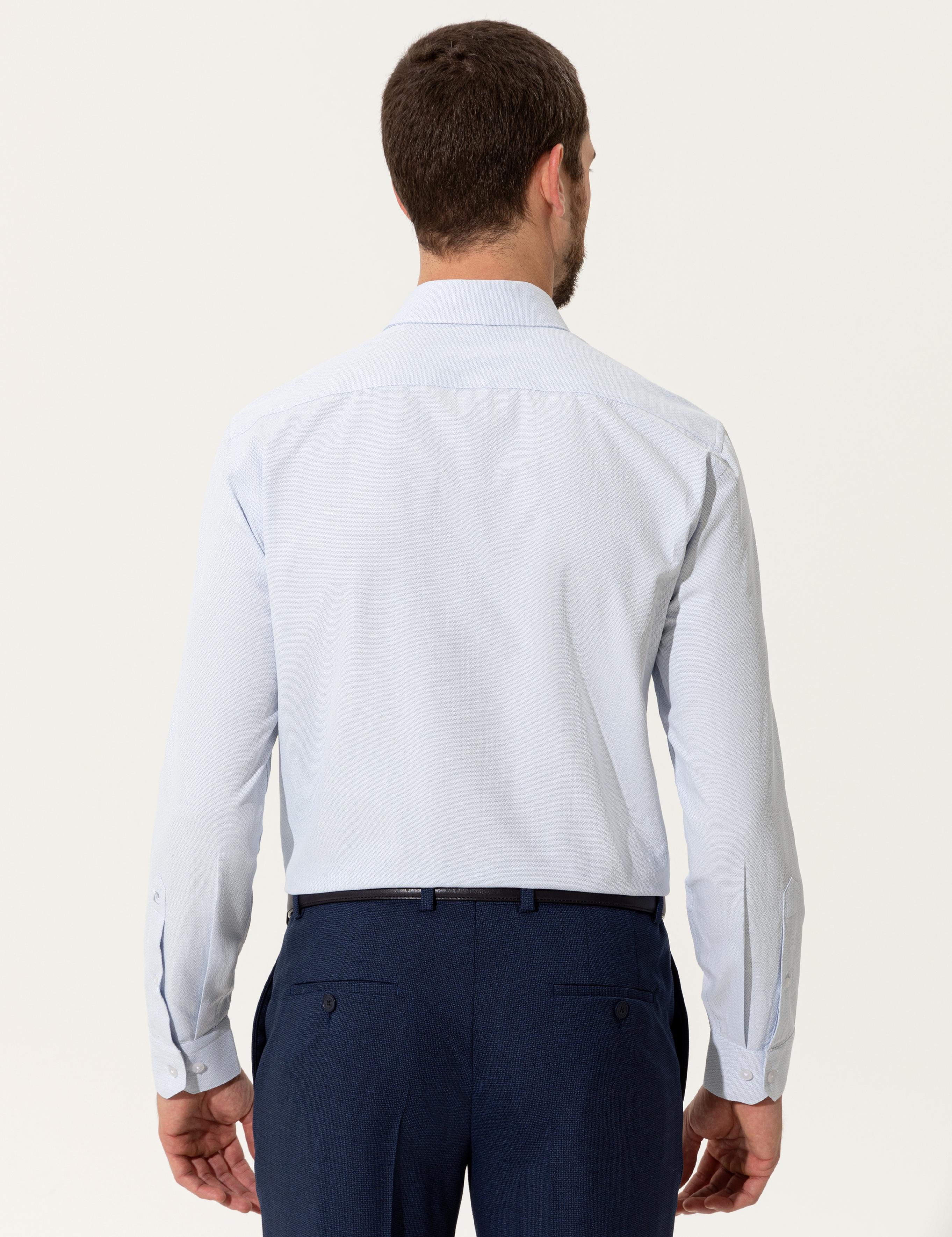 Açık Mavi Slim Fit Uzun Kollu Gömlek