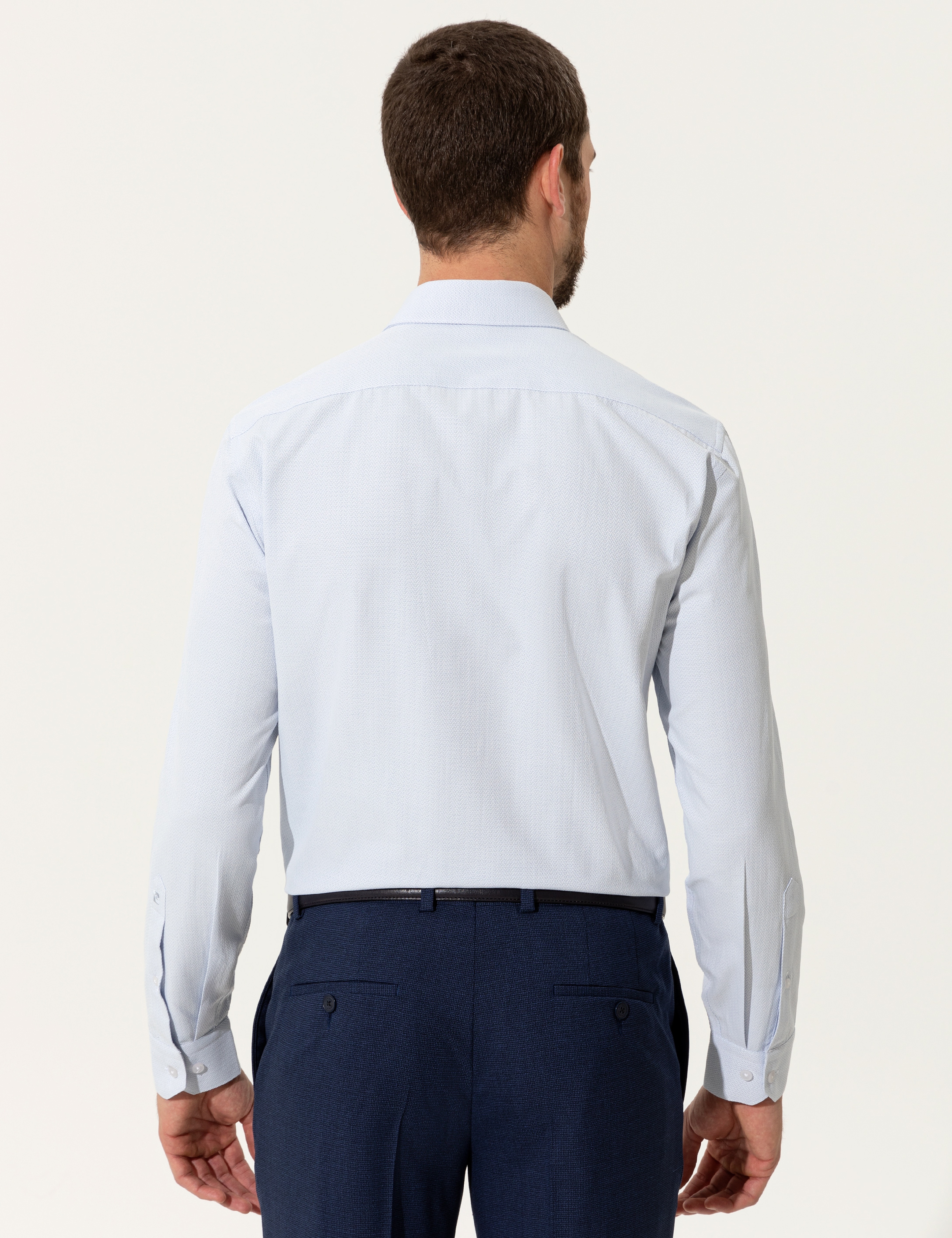Açık Mavi Slim Fit Uzun Kollu Gömlek