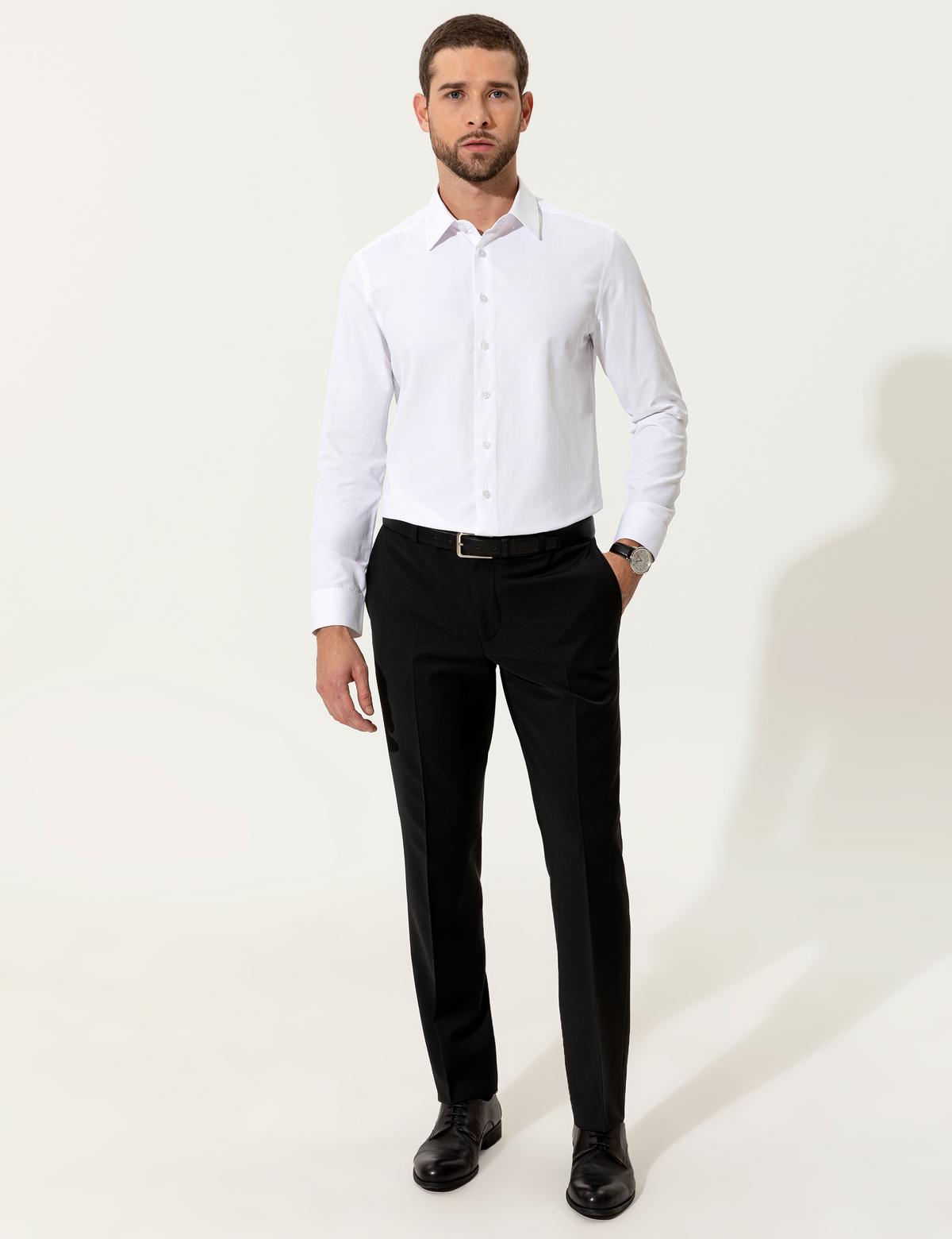 Beyaz Slim Fit Uzun Kollu Gömlek - 50247982019