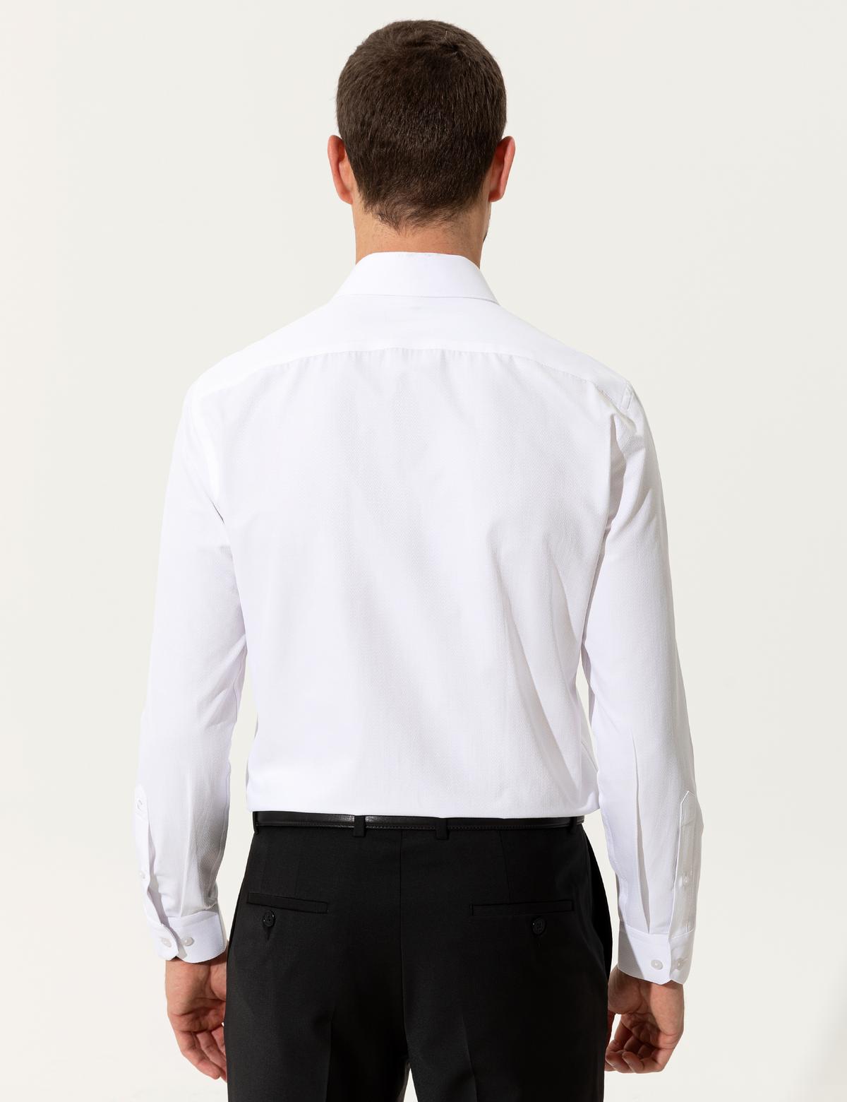 Beyaz Slim Fit Uzun Kollu Gömlek - 50247982019