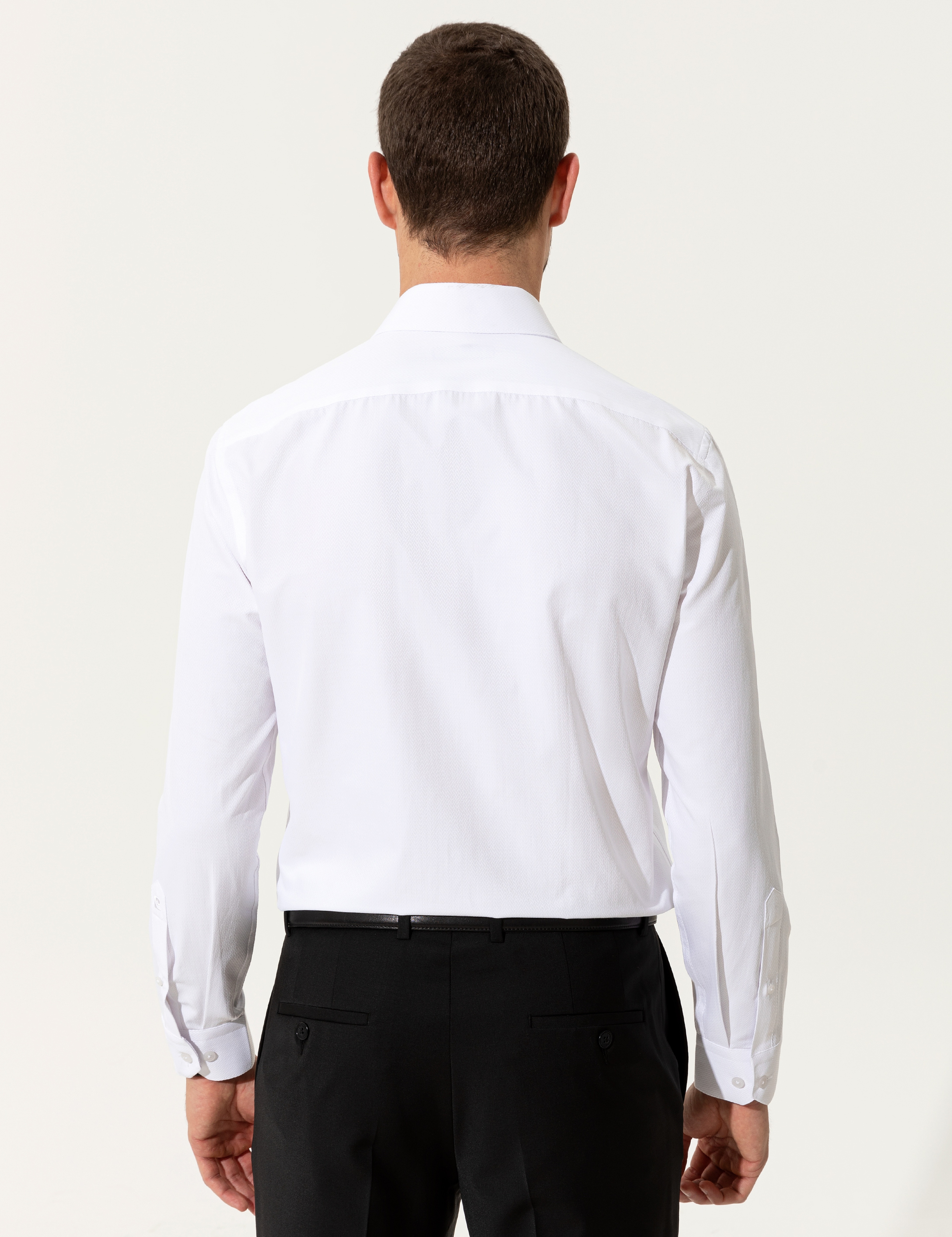 Beyaz Slim Fit Uzun Kollu Gömlek - Image 6