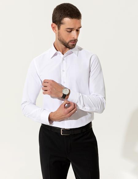 Beyaz Slim Fit Uzun Kollu Gömlek - 50247982019