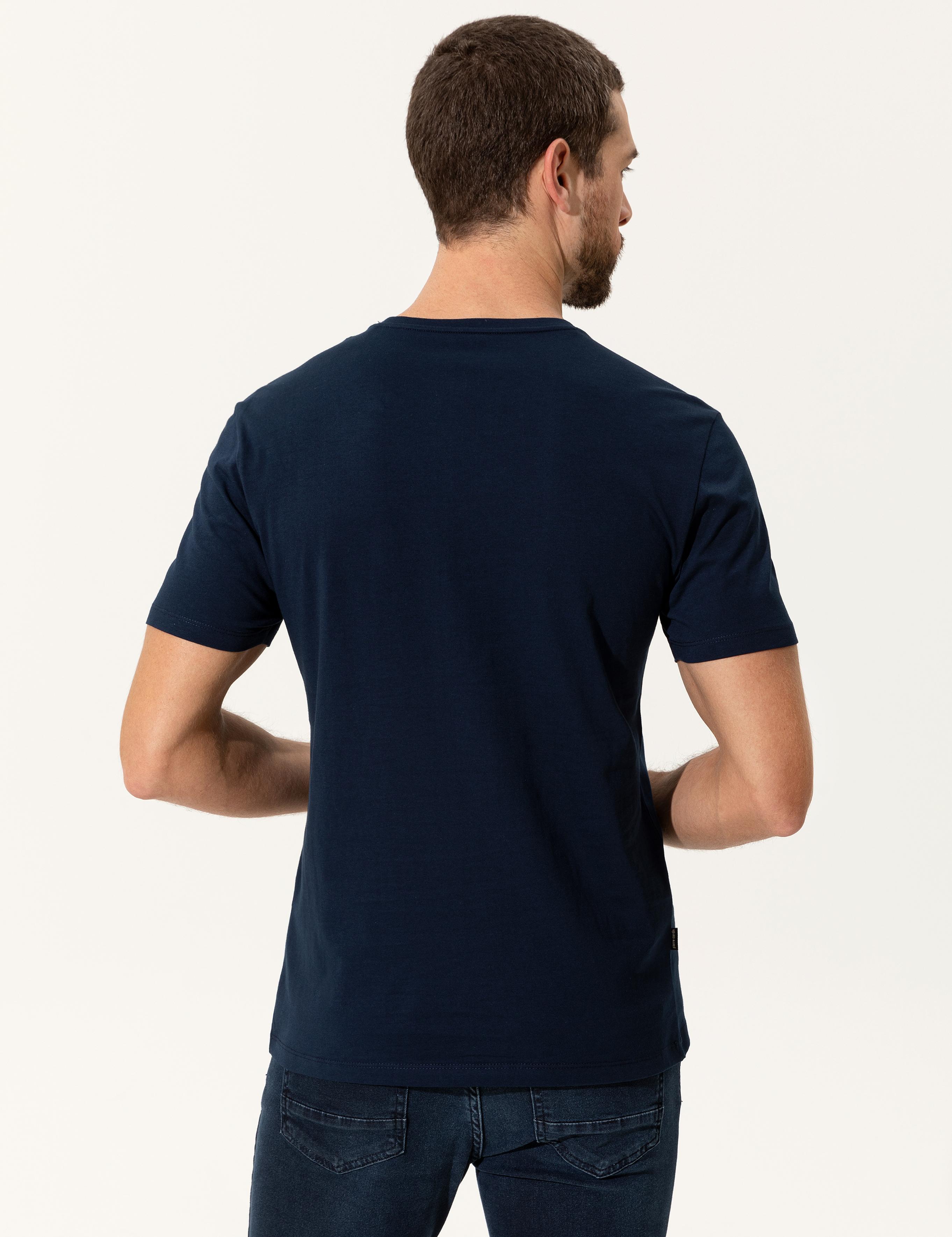 Lacivert Slim Fit Bisiklet Yaka Tişört