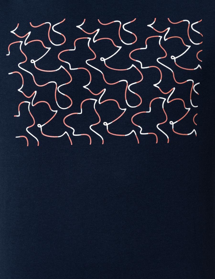 Lacivert Slim Fit Bisiklet Yaka Tişört