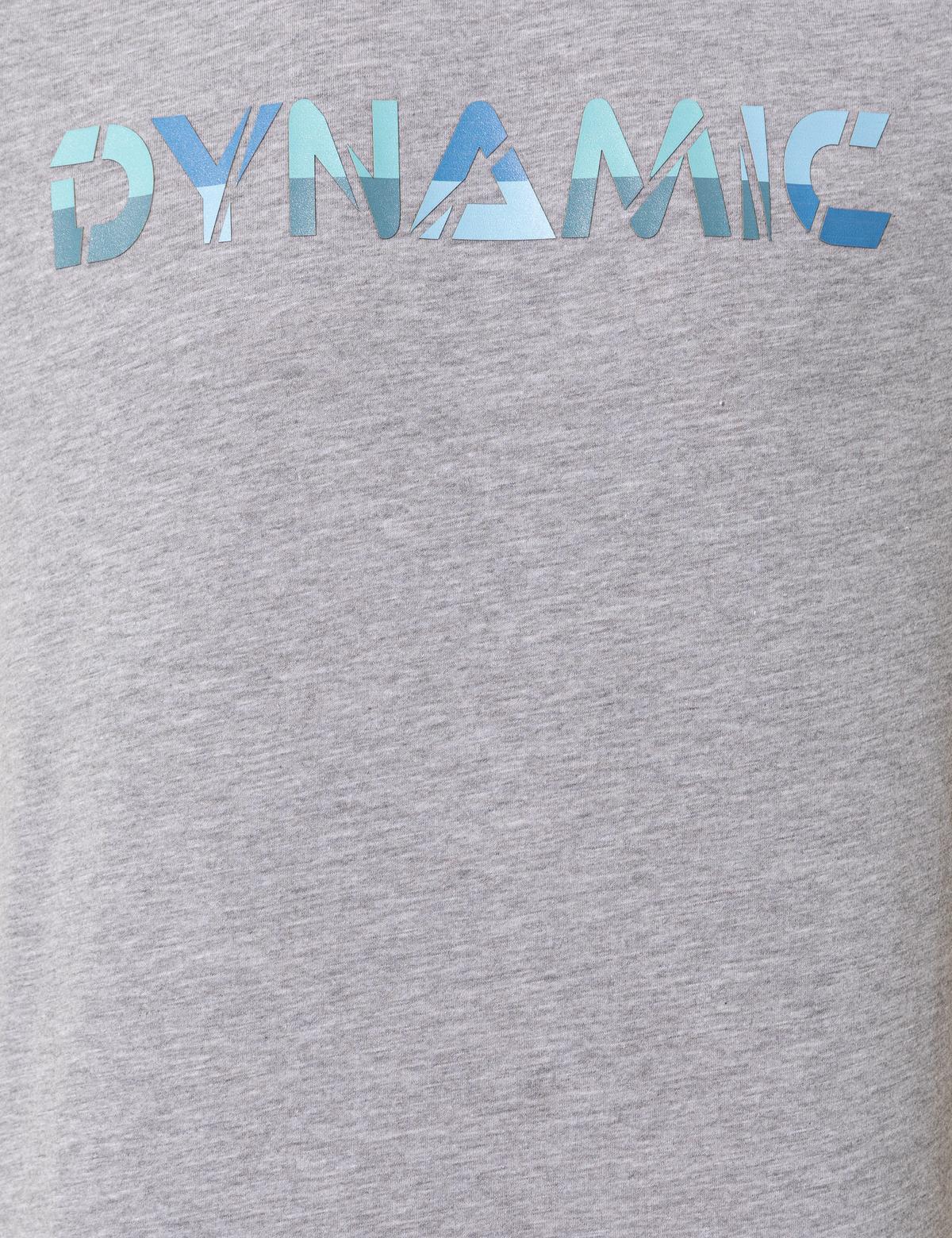 Açık Gri Melanj Slim Fit Baskılı Bisiklet Yaka Tişört - 50249695015