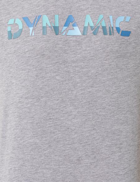 Açık Gri Melanj Slim Fit Baskılı Bisiklet Yaka Tişört - 50249695015