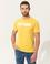 Sarı Slim Fit Baskılı Bisiklet Yaka Tişört
