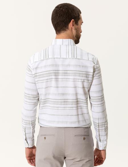 Haki Slim Fit Uzun Kollu Gömlek - 50249727021