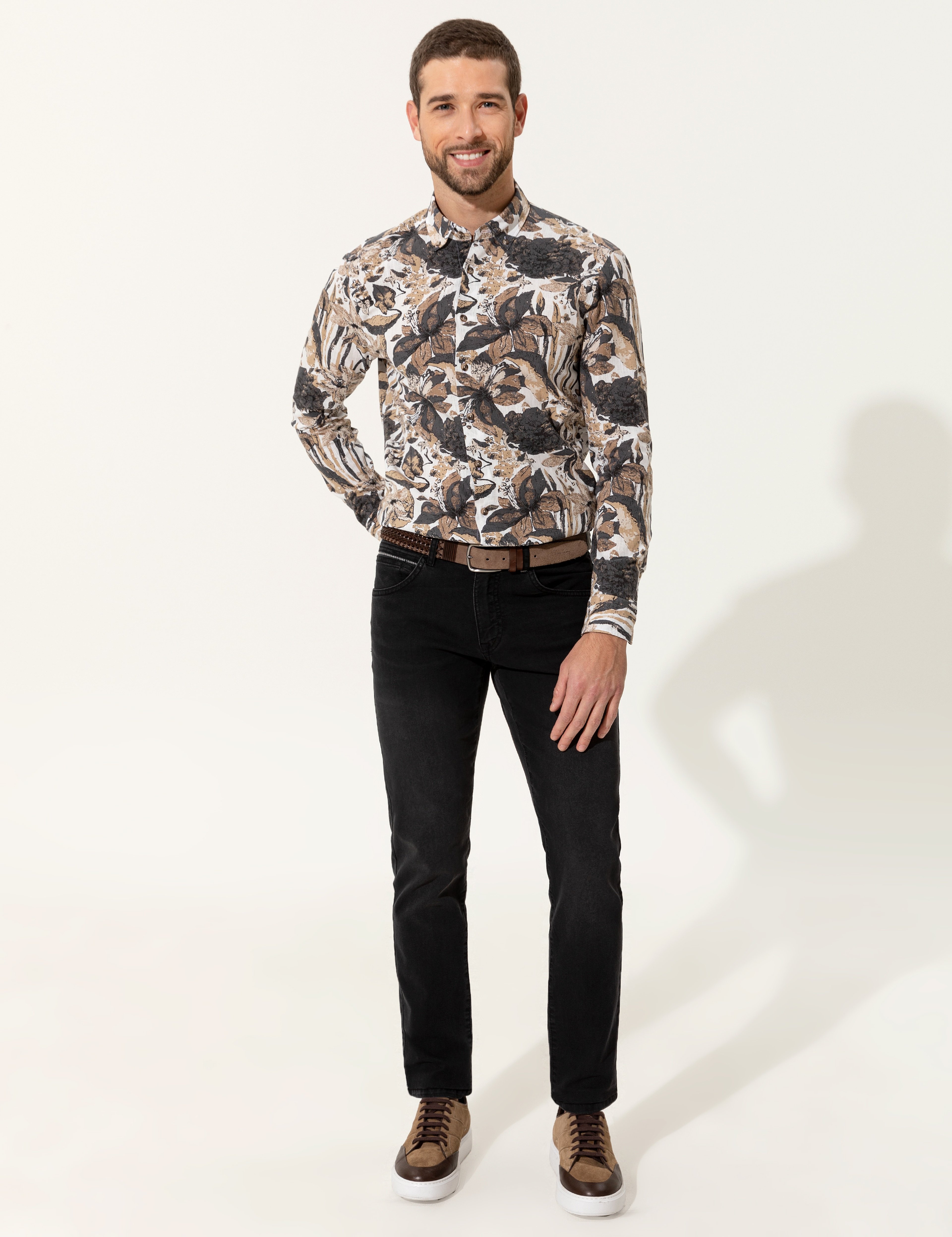 Bej Regular Fit Uzun Kollu Gömlek - Image 4