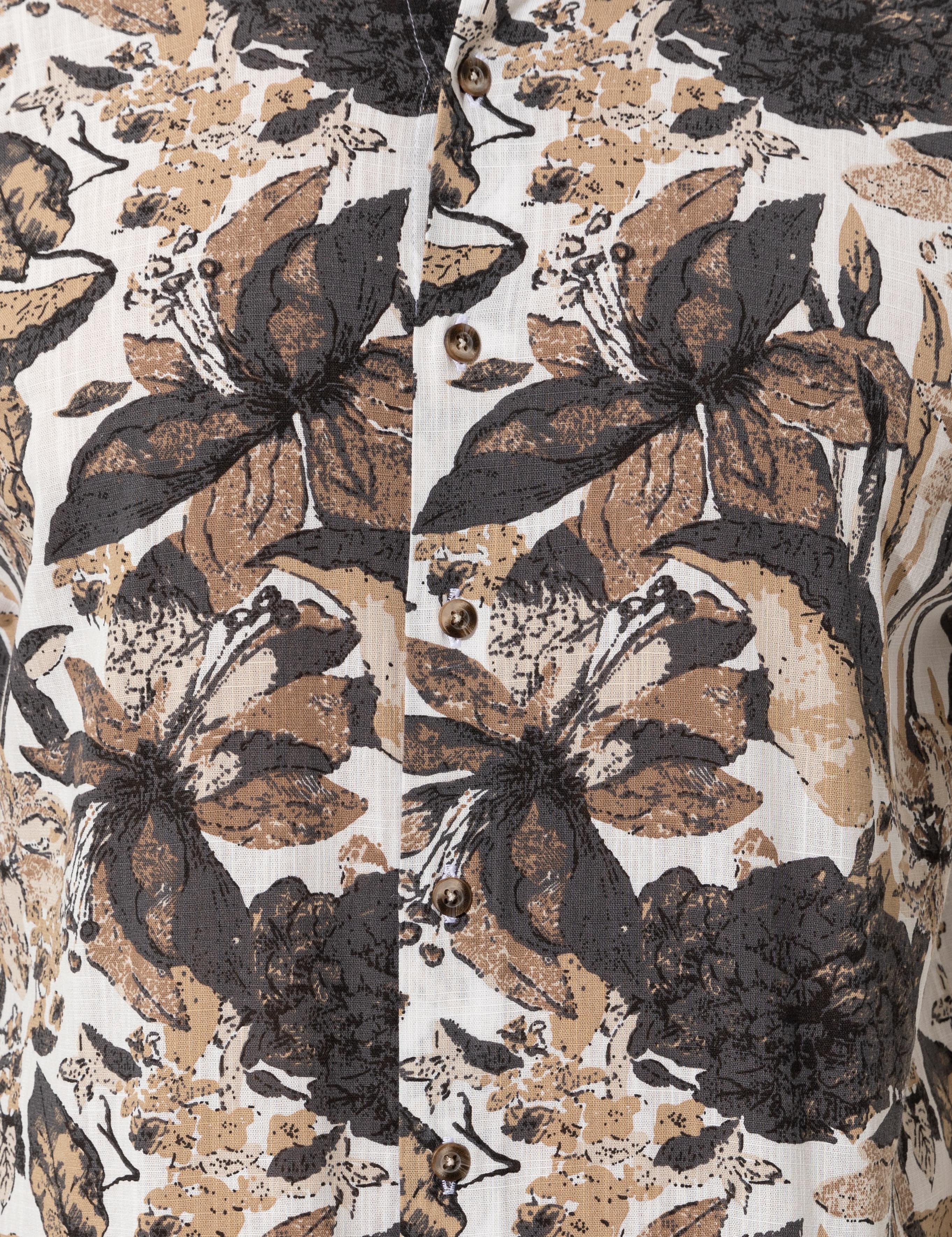 Bej Regular Fit Uzun Kollu Gömlek