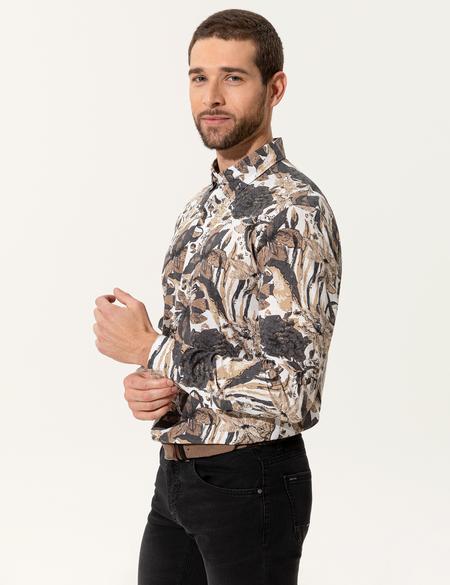 Bej Regular Fit Uzun Kollu Gömlek - 50249732001