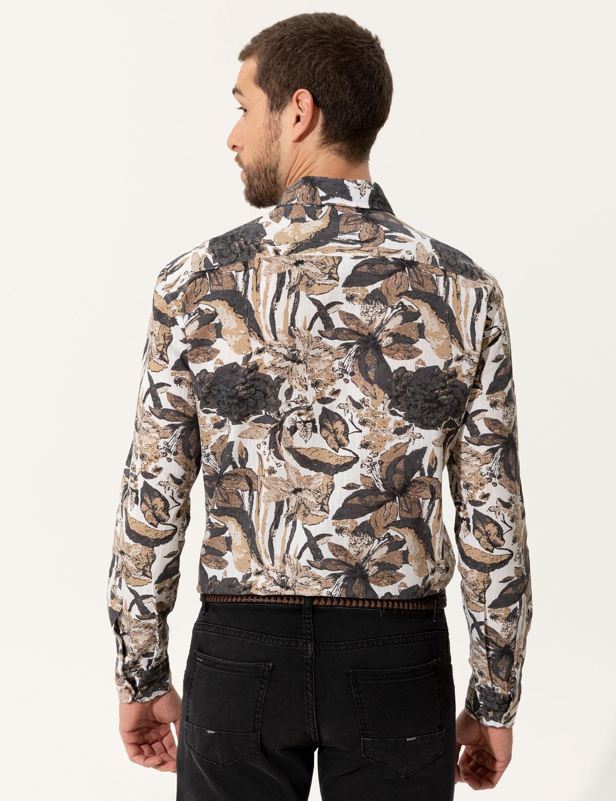 Bej Regular Fit Uzun Kollu Gömlek - 50249732001