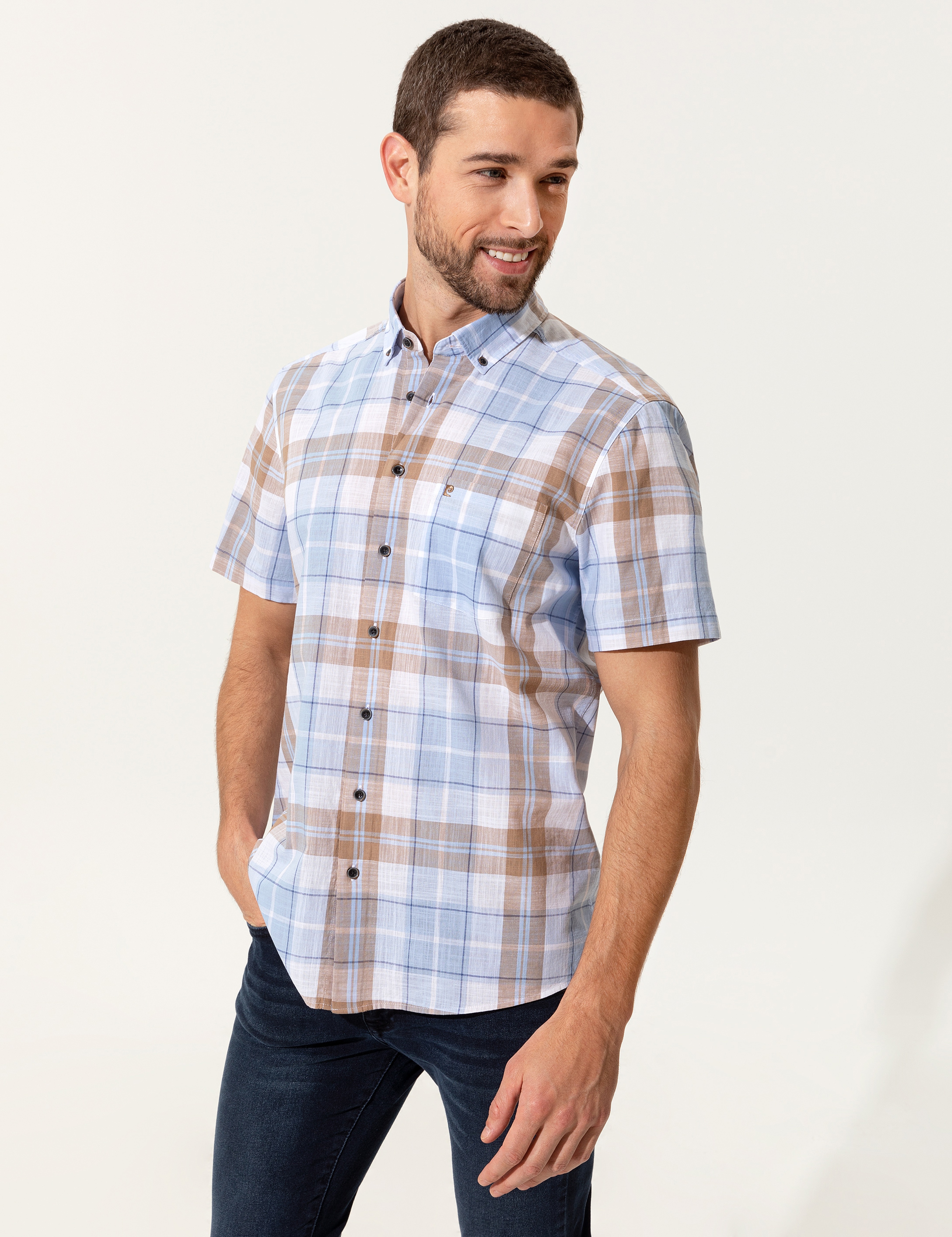 Açık Mavi Regular Fit Kısa Kollu Gömlek - Image 3